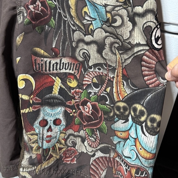 Billabong Mexico Bali Lotus Flower Cobra Snake Eagle Talon Surf Board Shorts 32 - Picture 8 of 16